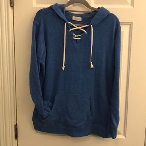 Blue pullover hoodie